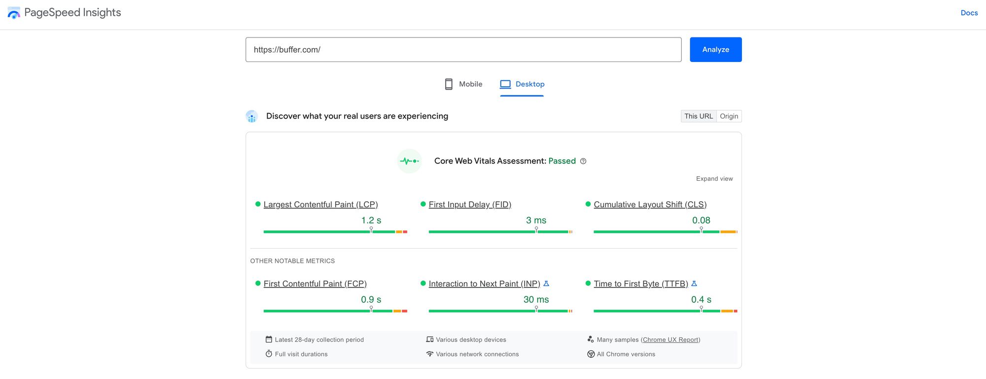google pagespeed insights