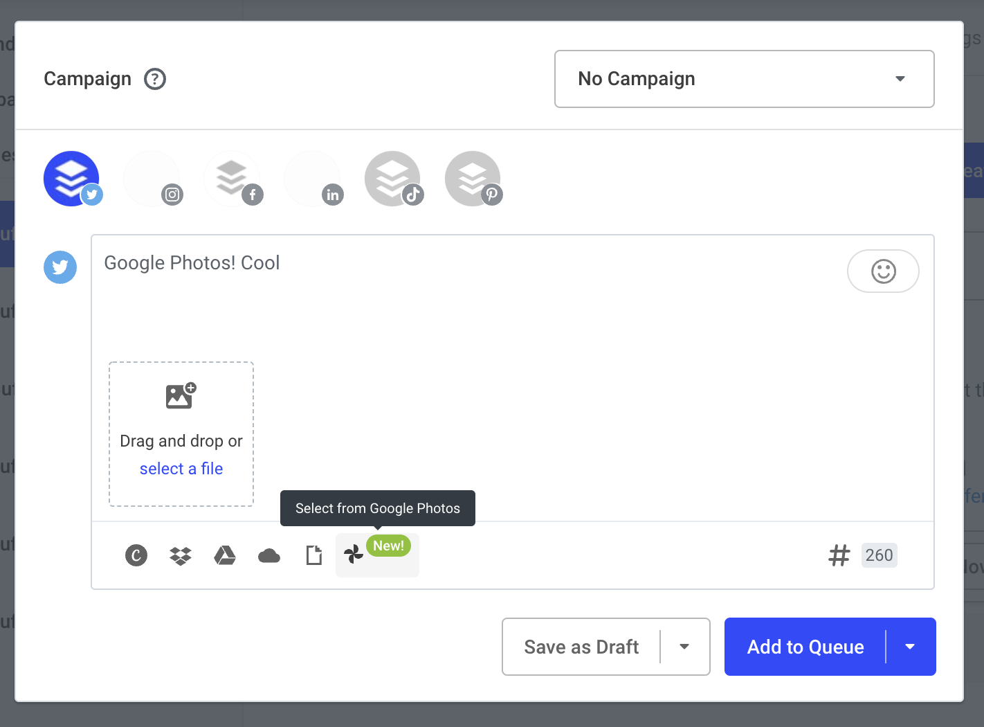 Image of Google Photos available in Buffer